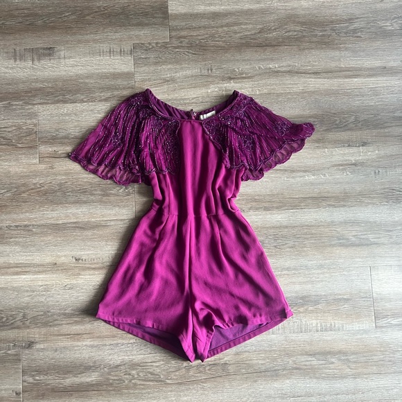 Vintage Violet Purple Sequin Romper - Picture 1 of 7